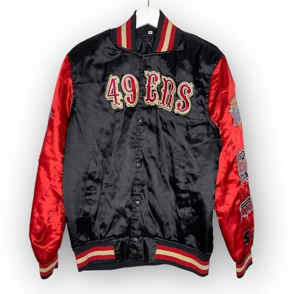 San Francisco 49ers Satin Jacket Champs Replica Recreation Women’s Size Small - Picture 1 of 11